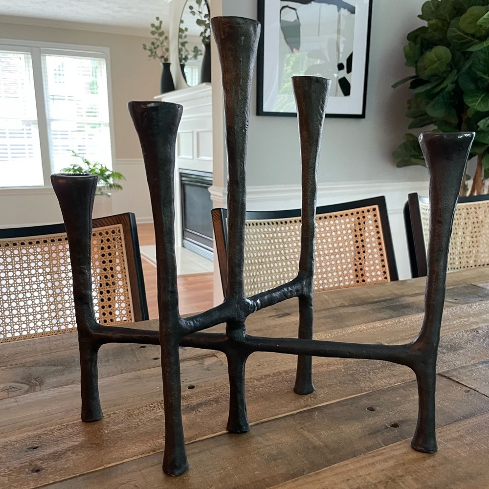 Crate&Barrel Black Metal Candlesticks holder